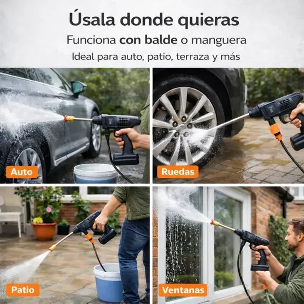 COMBO ESPECIAL: Hidrolavadora Portátil + (Aspiradora 3 en 1 + Doble Batería + Maletín) 🔥